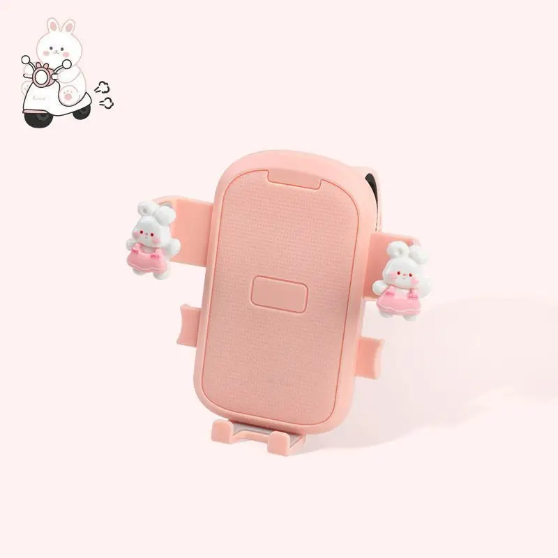 Electric Bike Mobile Phone Holder Pink & Green with Cute Bear Design