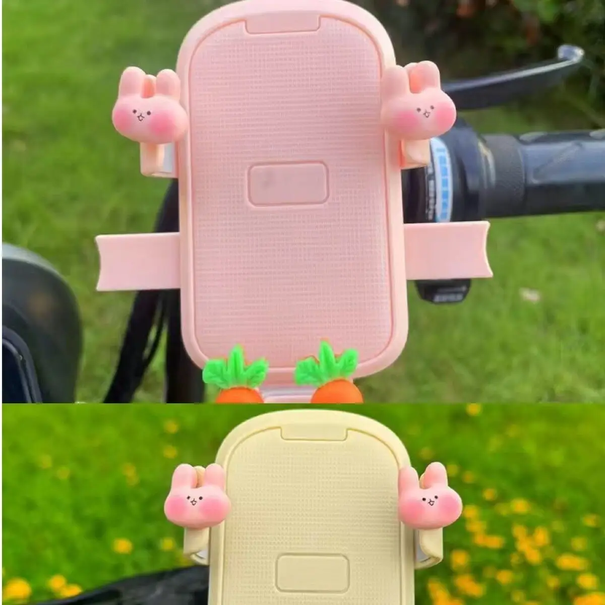 Electric Bike Mobile Phone Holder Pink & Green with Cute Bear Design