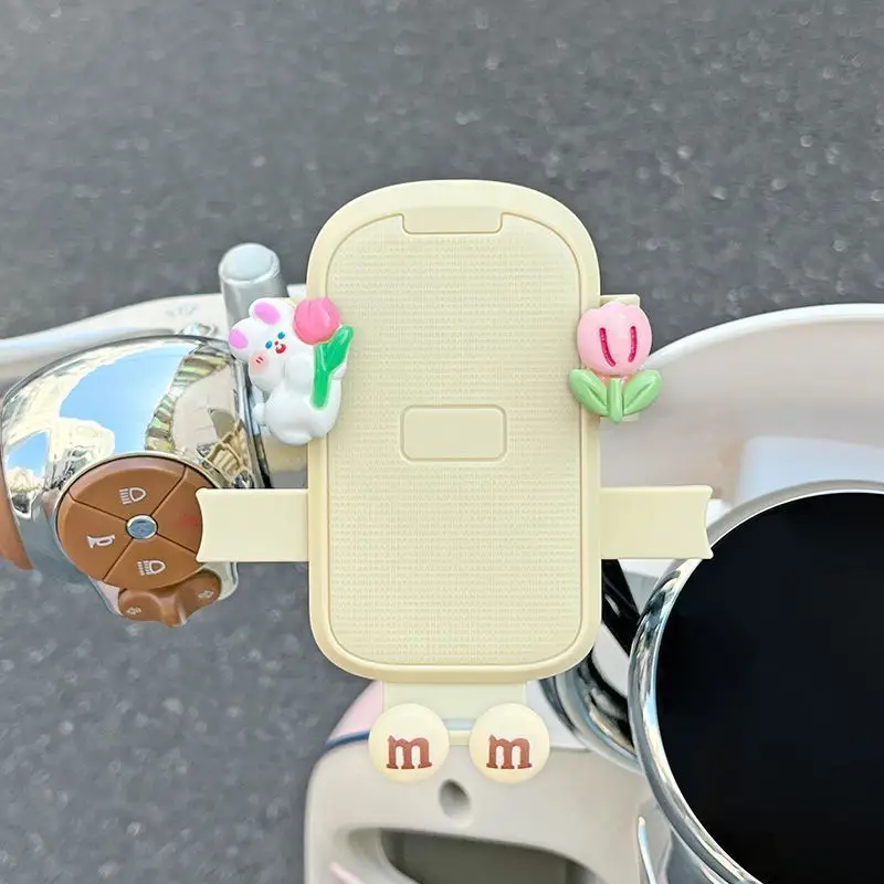 Electric Bike Mobile Phone Holder Pink & Green with Cute Bear Design