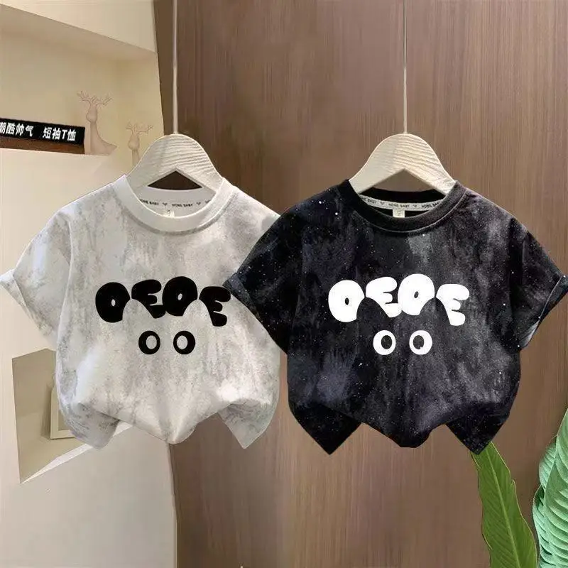 Boys Black Fleece Graphic T-Shirt Medium Large Summer 2025 - Image 3