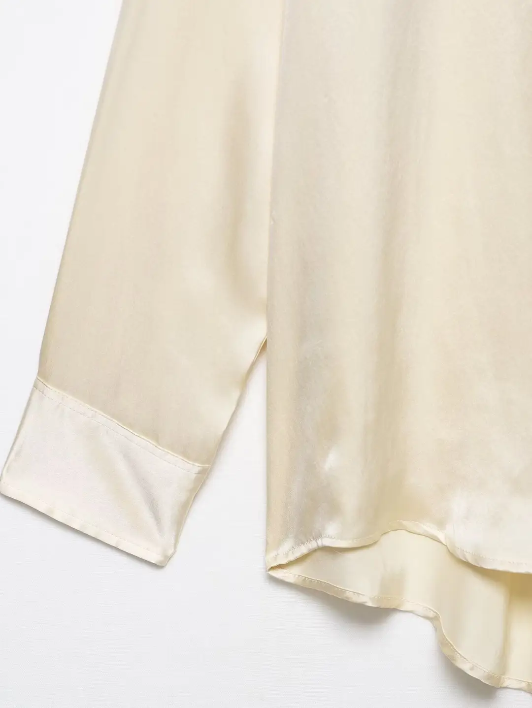 Amazon European and American Clothing 2025 Summer New Style Lapel Silk Satin Texture Long-Sleeved Shirt and Pants Fashion Suit for Women — feature 7
