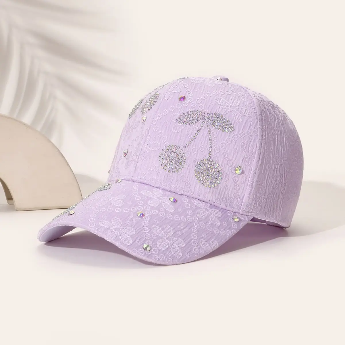 Black Lace Diamond Butterfly Cap for Women