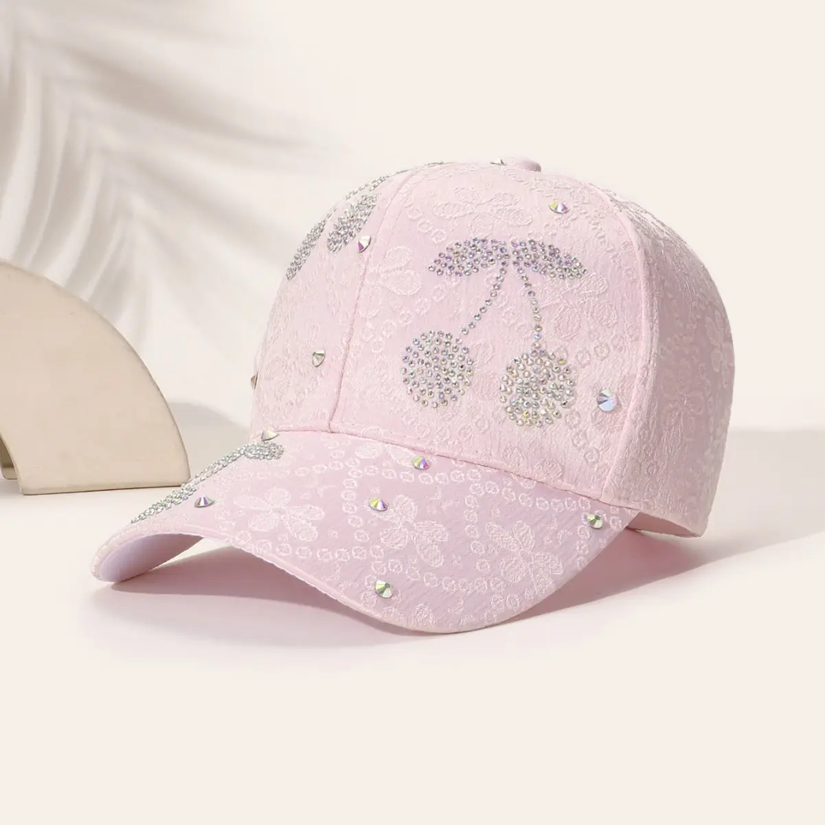 Black Lace Diamond Butterfly Cap for Women