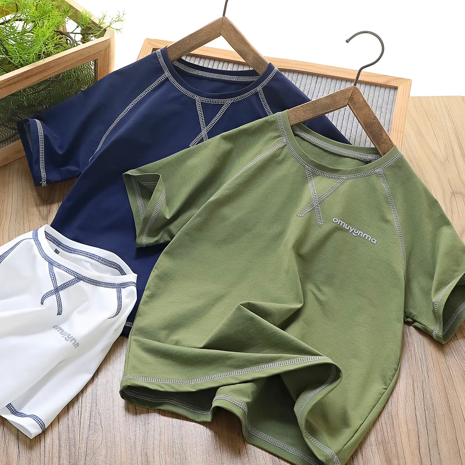 Special Qingdao Boys Summer Hemp Silk T-Shirt Medium Large - Image 4