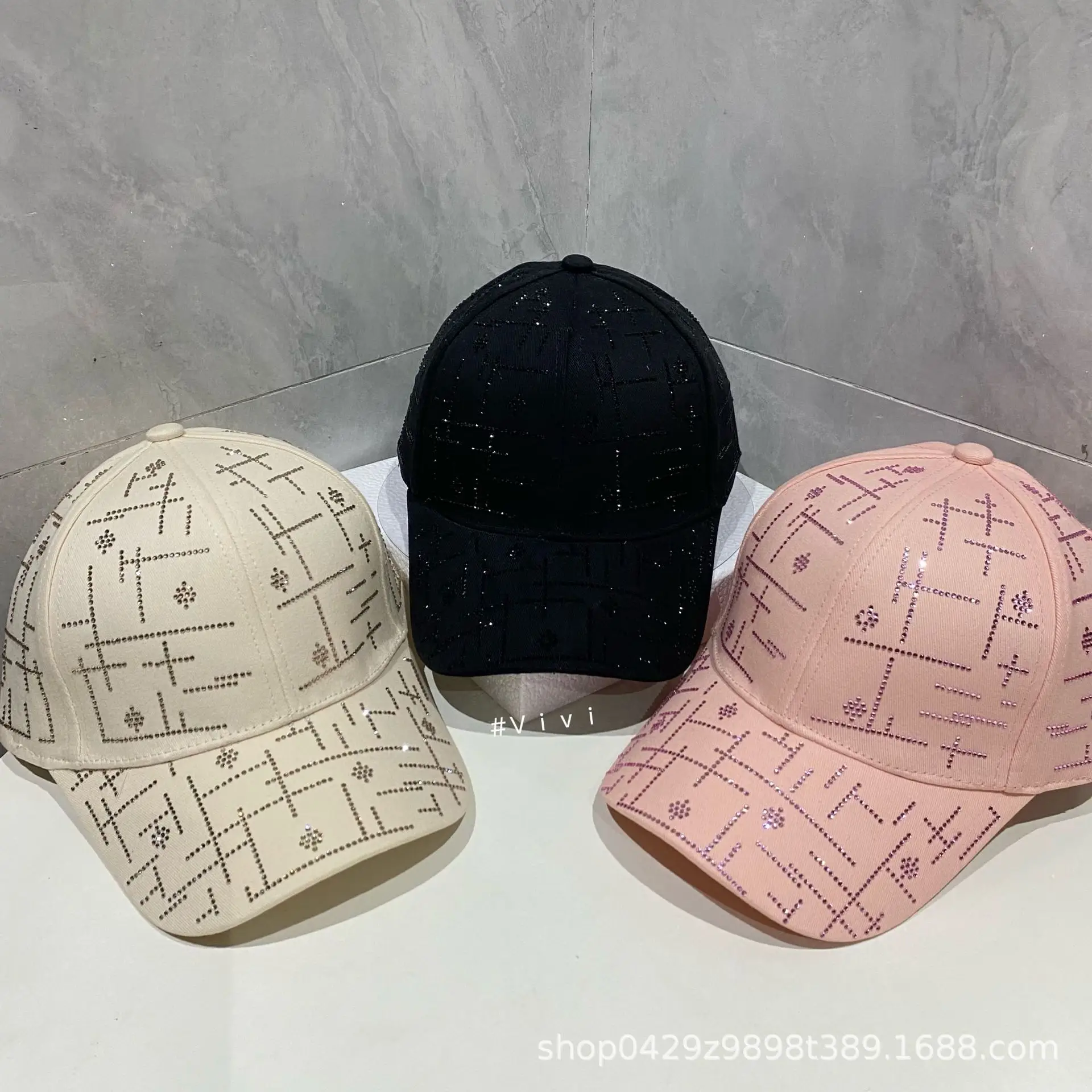 Korean Style Full-Letter Rhinestone Baseball Cap Women Spring Summer - Image 10
