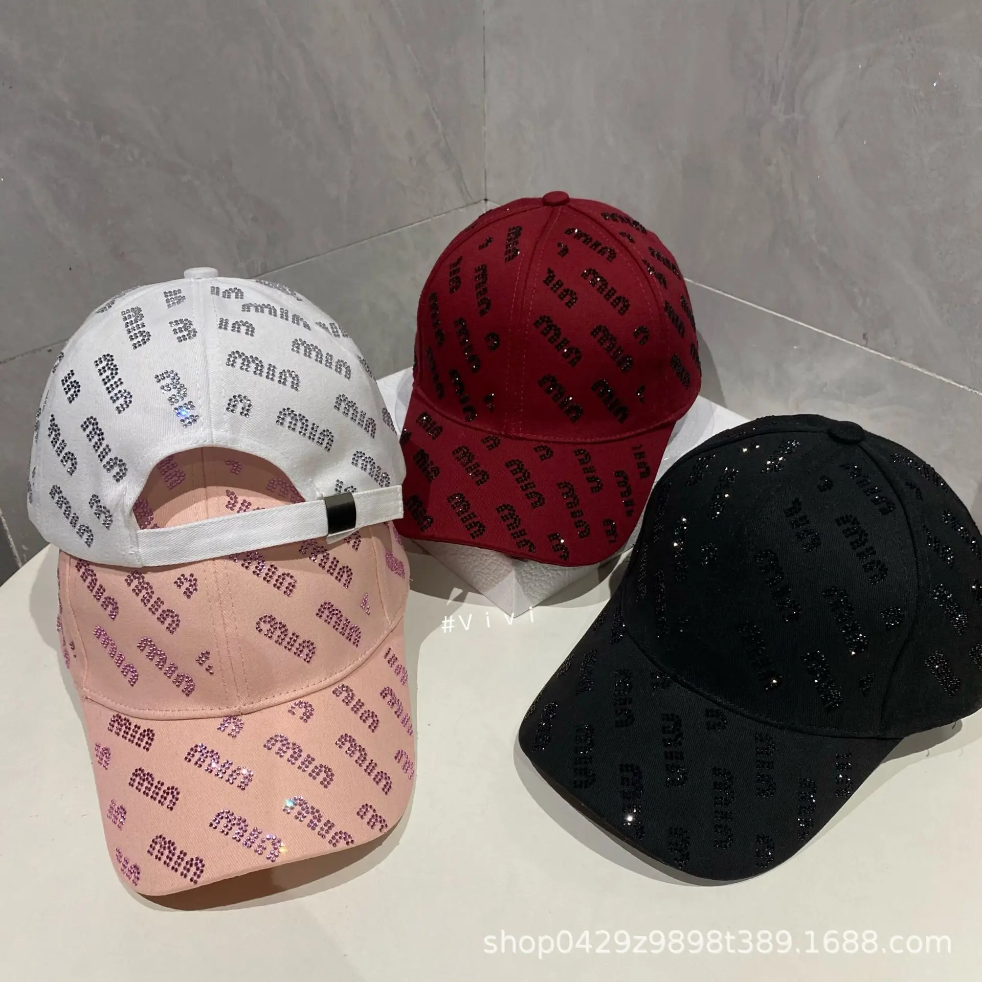Korean Style Full-Letter Rhinestone Baseball Cap Women Spring Summer - Image 11