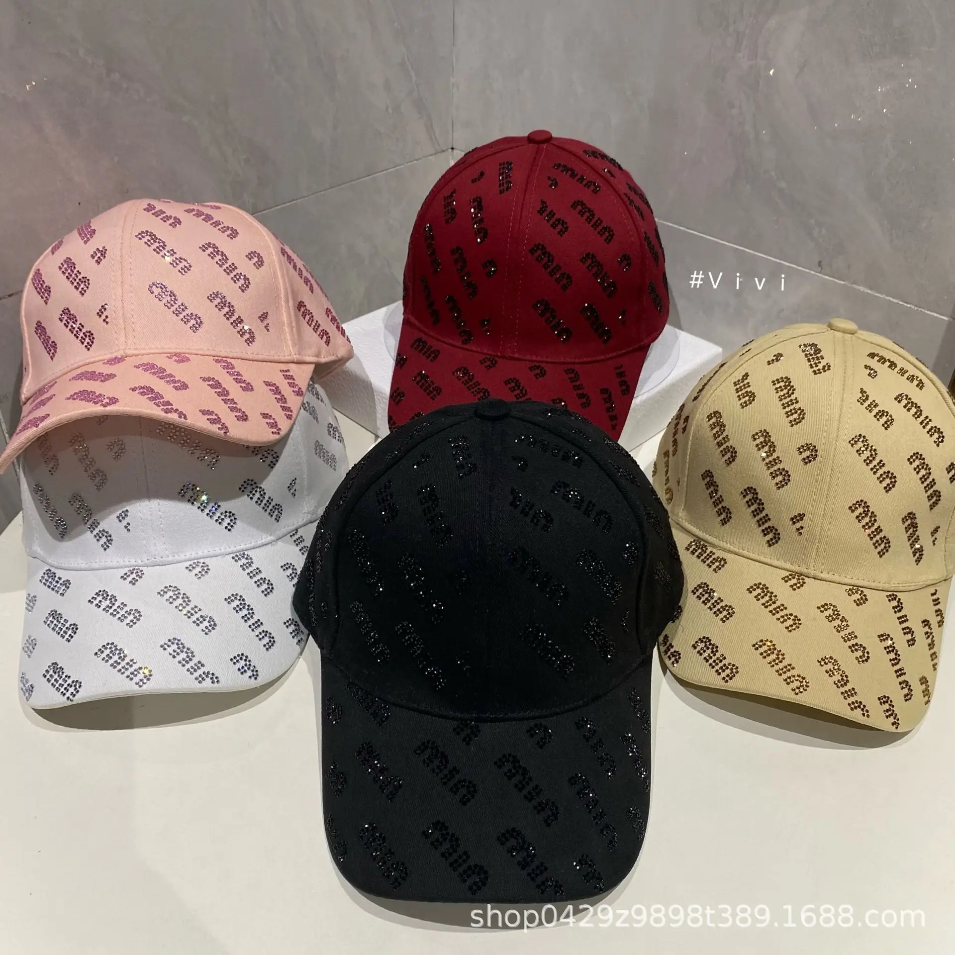 Korean Style Full-Letter Rhinestone Baseball Cap Women Spring Summer - Image 12