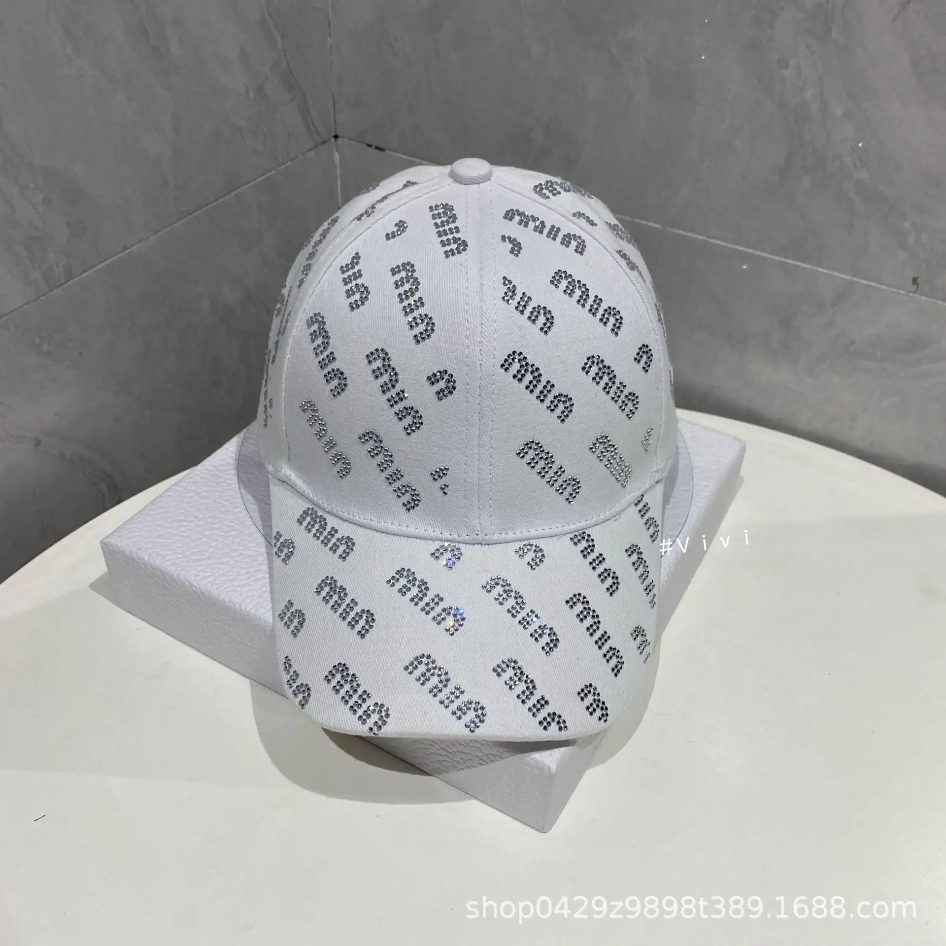 Korean Style Full-Letter Rhinestone Baseball Cap Women Spring Summer - Image 2