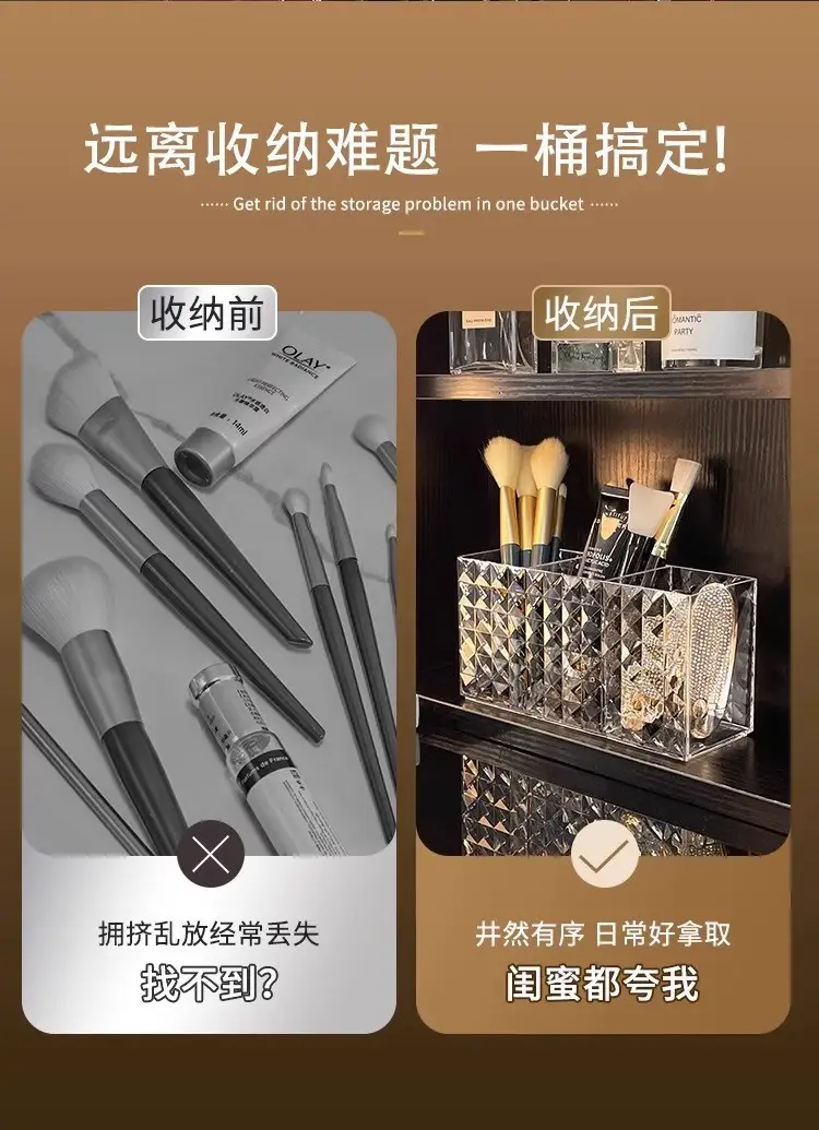 Transparent Acrylic Makeup Brush & Eyeliner Organizer — feature 3