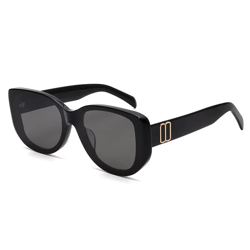 Women Anti-UV Sunglasses Black Brown Tortue Print