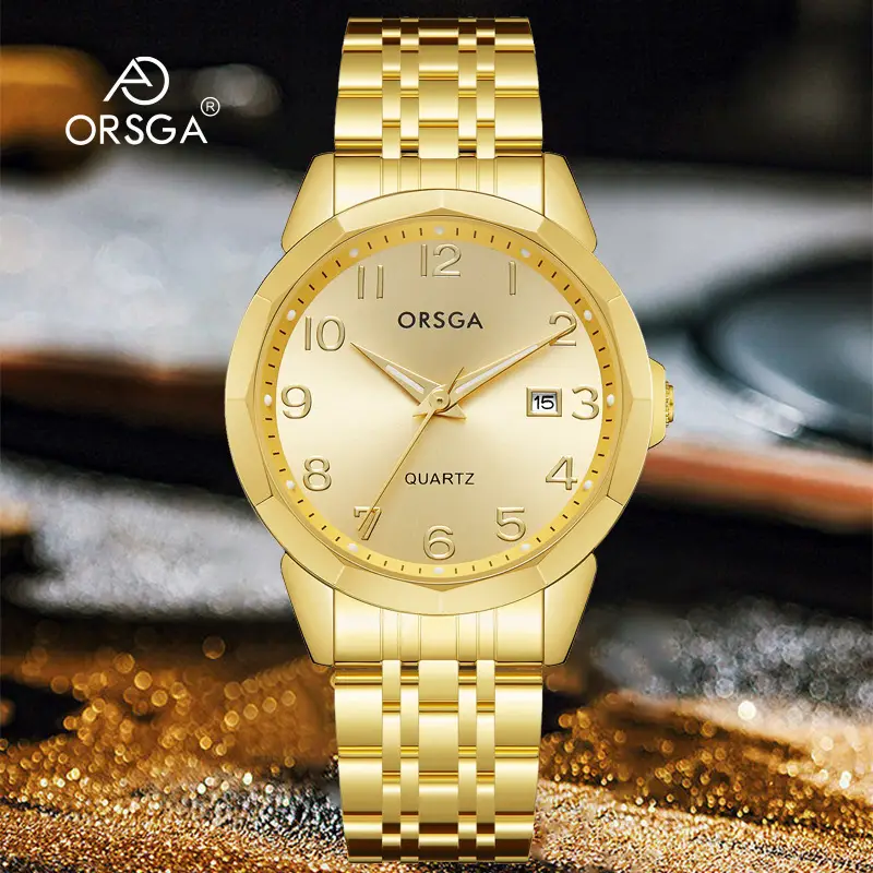 Orsga Black Leather Quartz Watch for Men - Image 28