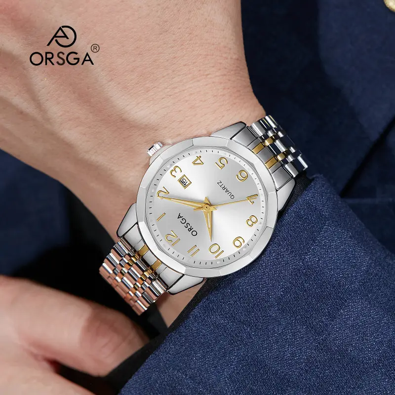 Orsga Black Leather Quartz Watch for Men - Image 30