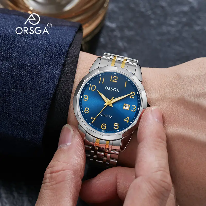 Orsga Black Leather Quartz Watch for Men - Image 31