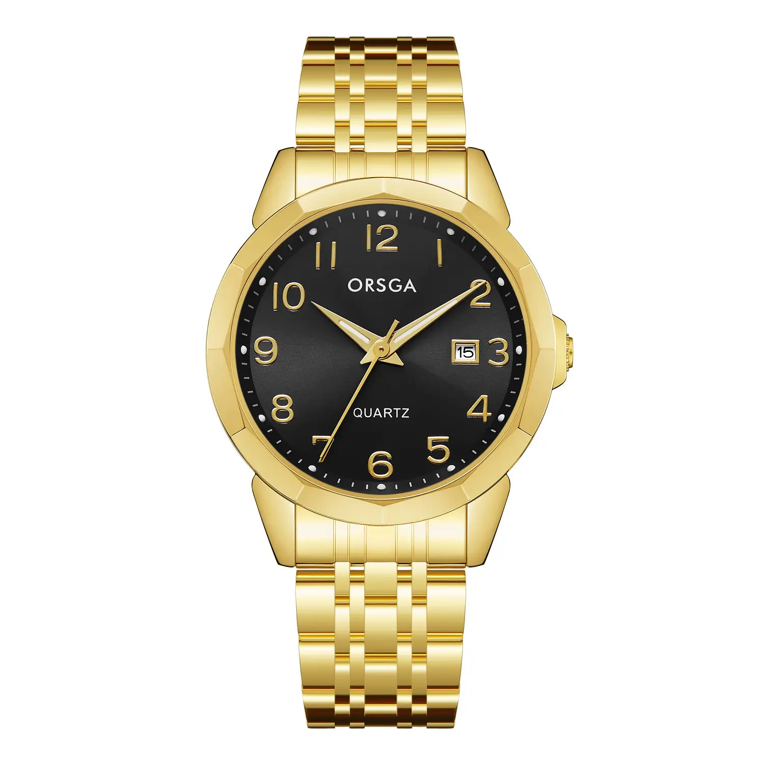 Orsga Black Leather Quartz Watch for Men - Image 10
