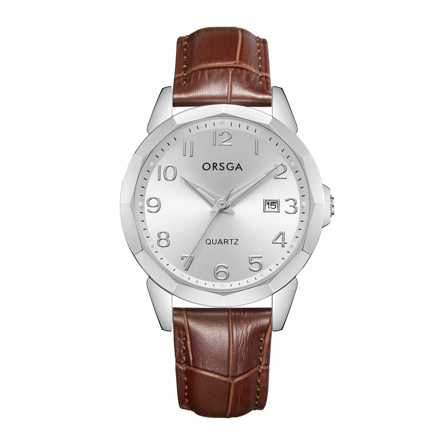 Orsga Black Leather Quartz Watch for Men - Image 18