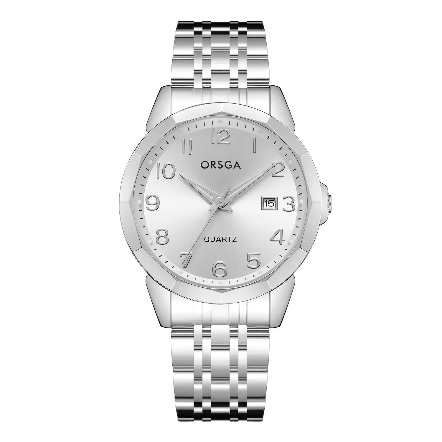 Orsga Black Leather Quartz Watch for Men - Image 2