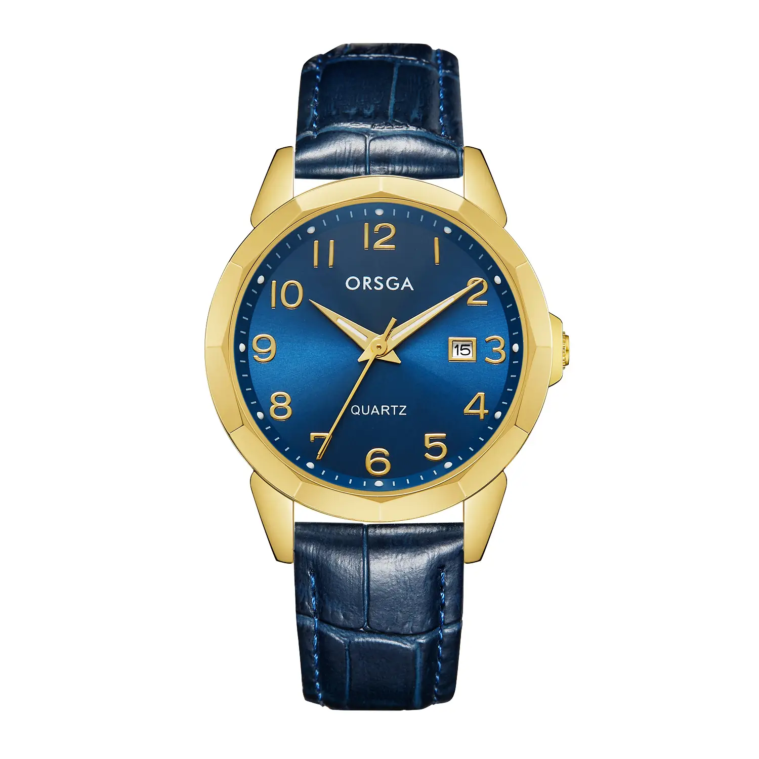 Orsga Black Leather Quartz Watch for Men - Image 22