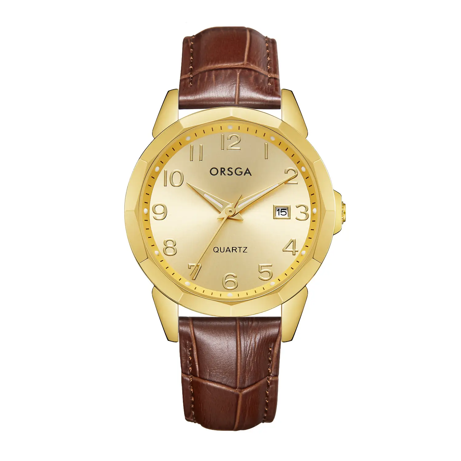 Orsga Black Leather Quartz Watch for Men - Image 23