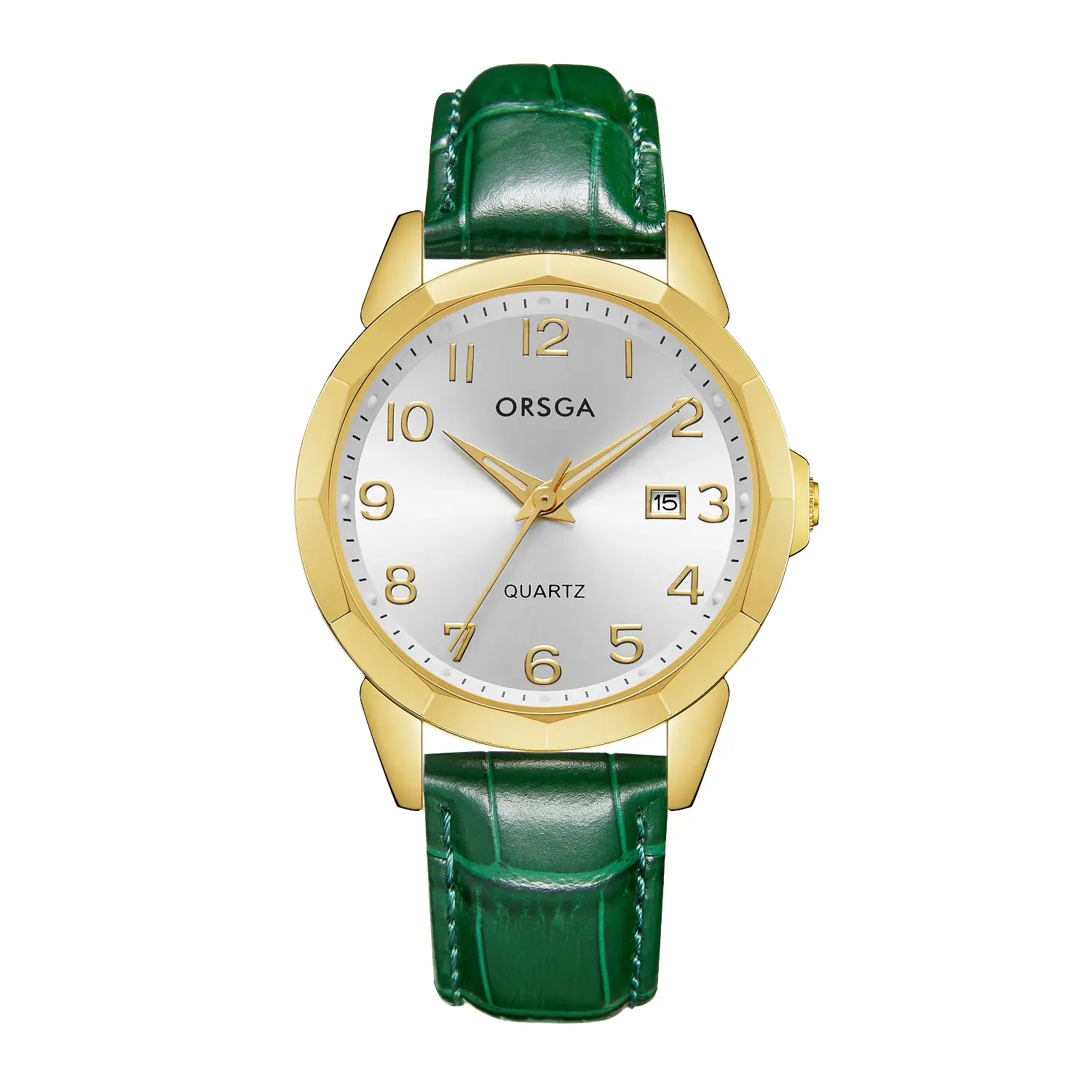 Orsga Black Leather Quartz Watch for Men - Image 27