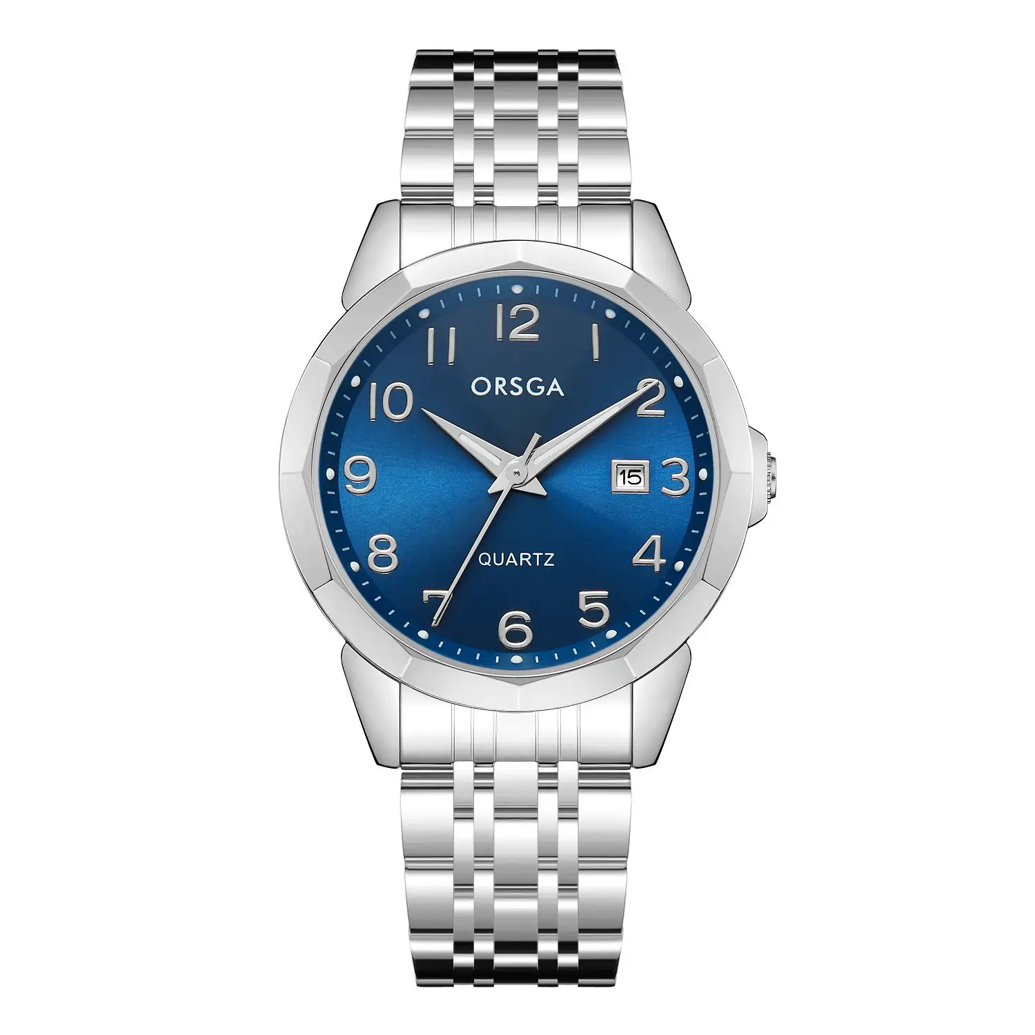 Orsga Black Leather Quartz Watch for Men - Image 3