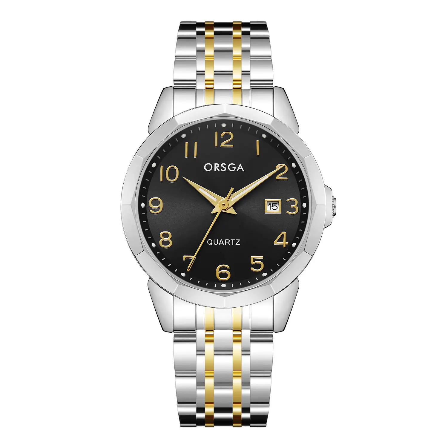 Orsga Black Leather Quartz Watch for Men - Image 4