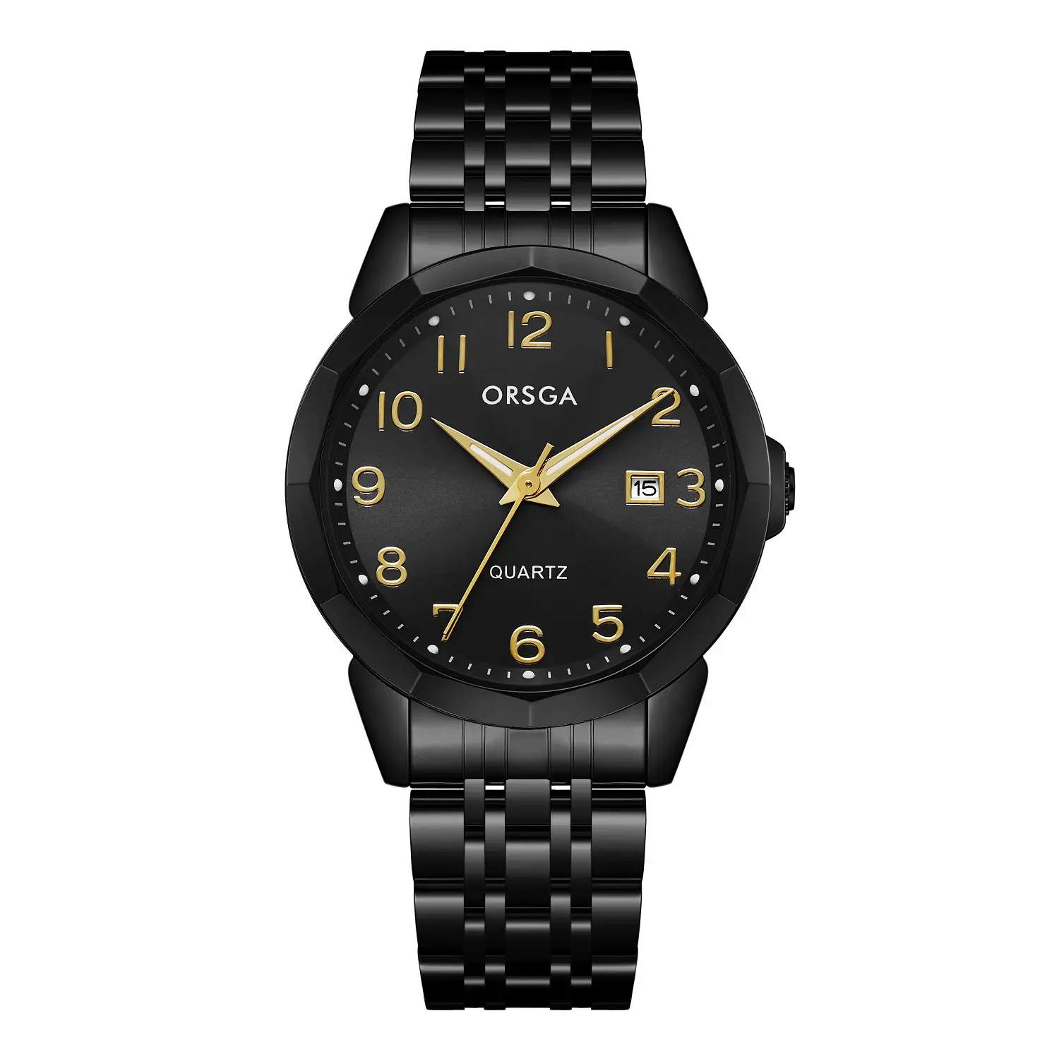 Orsga Black Leather Quartz Watch for Men - Image 7