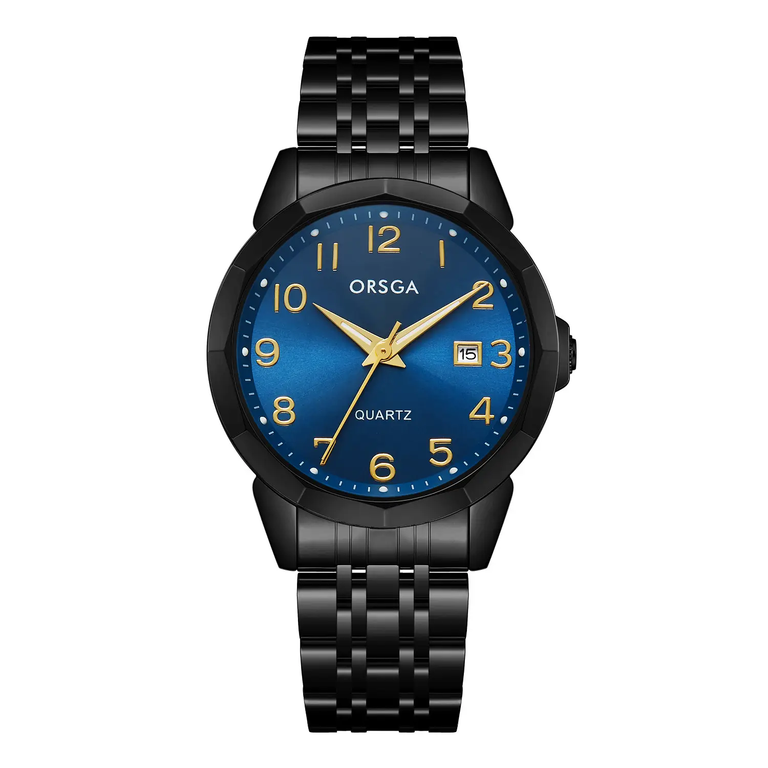 Orsga Black Leather Quartz Watch for Men - Image 8
