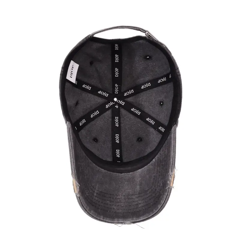 American Retro Washed Distressed Letter Graffiti Duckbill Cap Unisex Curved Brim Sun Hat Versatile Baseball Cap - Image 8