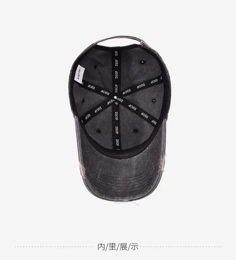 American Retro Washed Distressed Letter Graffiti Duckbill Cap Unisex Curved Brim Sun Hat Versatile Baseball Cap — feature 14