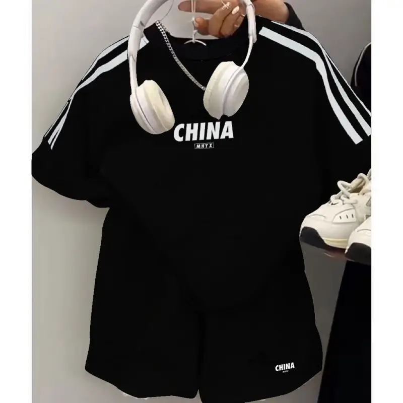 Boys China Track Tee Black 2025 Set