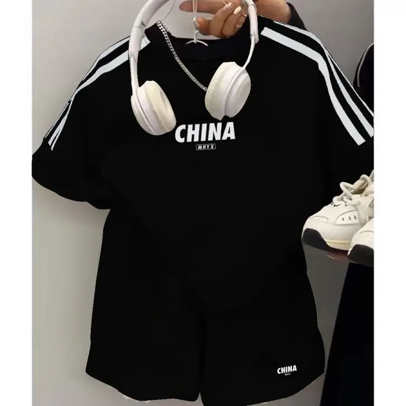 Boys China Track Tee Black 2025 Set