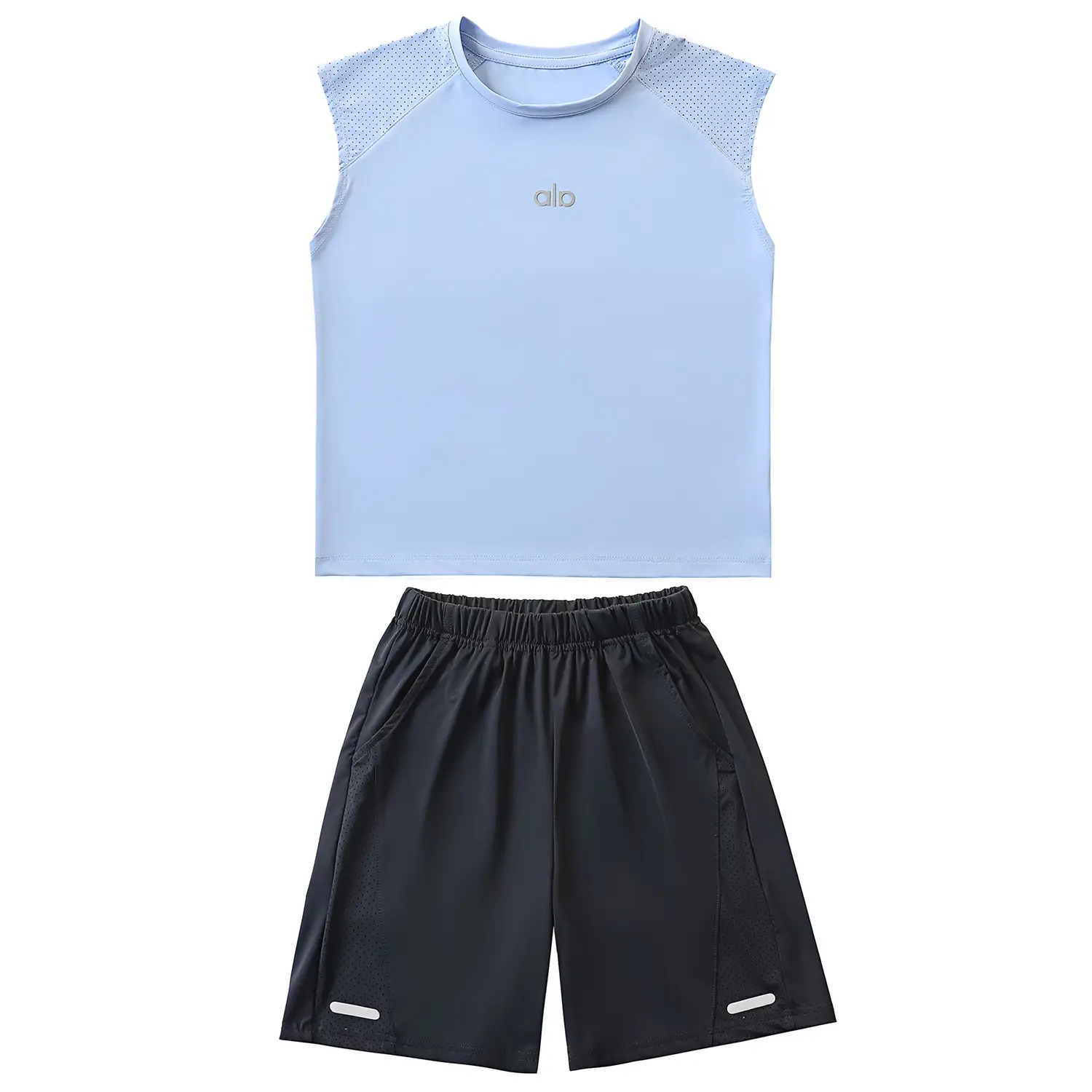Children's Quick-Drying Suit White Black Vest Shorts - Image 8