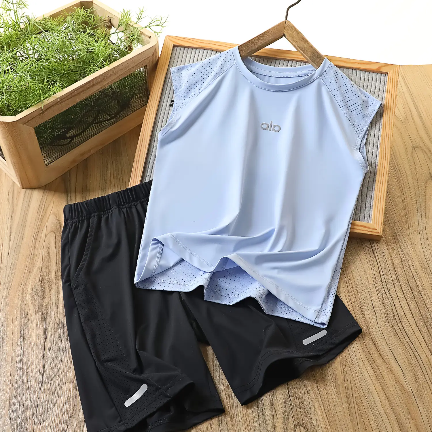 Children's Quick-Drying Suit White Black Vest Shorts â feature 3