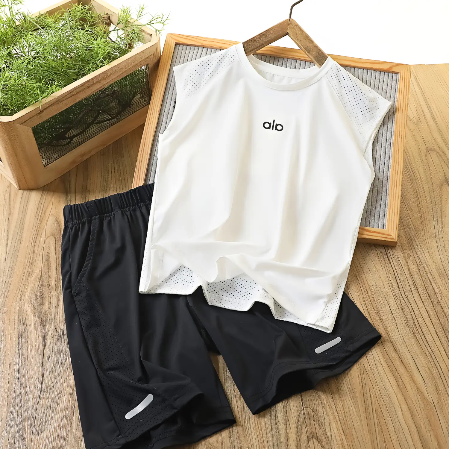 Children's Quick-Drying Suit White Black Vest Shorts â feature 5