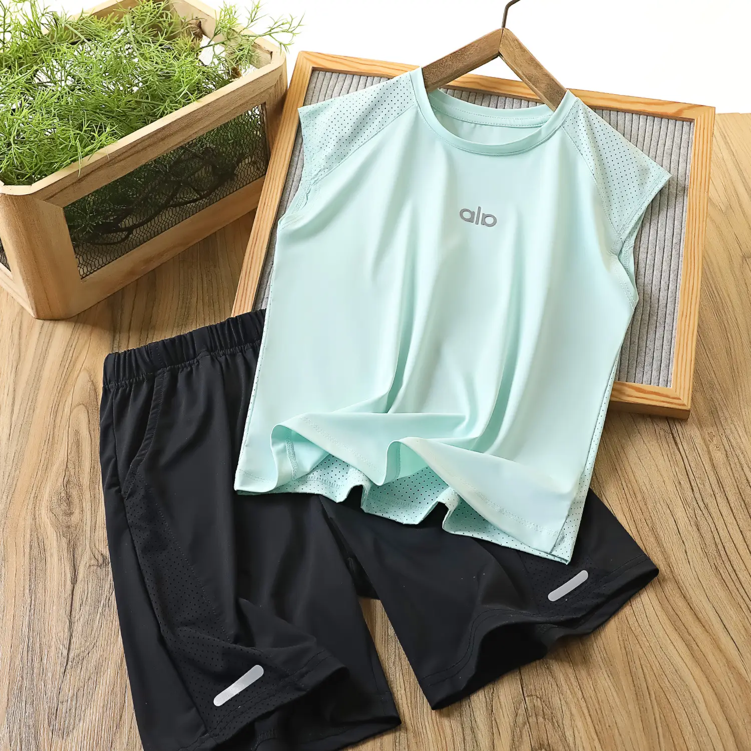 Children's Quick-Drying Suit White Black Vest Shorts â feature 7