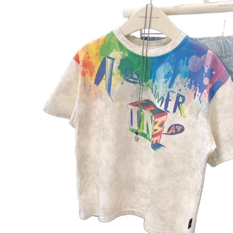 Boys Printed Letter T-Shirt Summer 2025