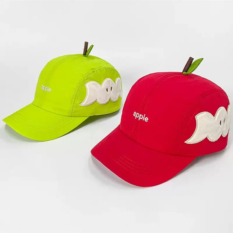 Red Mandarin Duck Apple Baseball Cap with Flower Design - Image 5