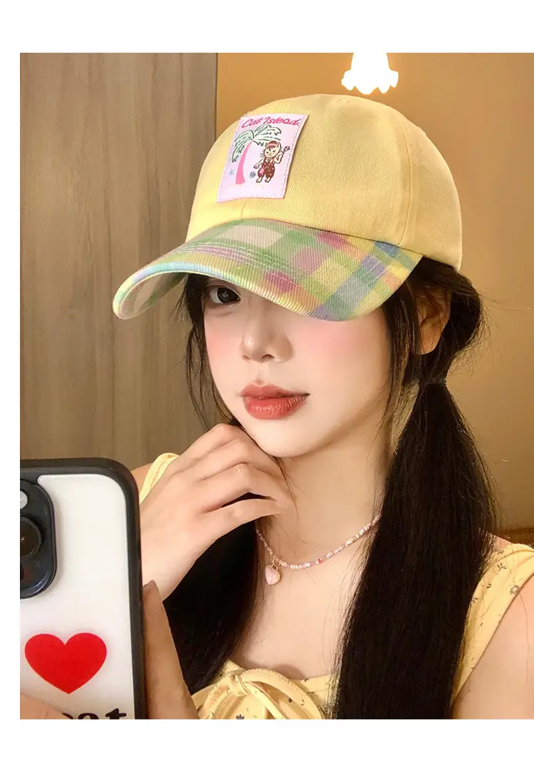 Korean Style Plaid Baseball Cap for Women — feature 7