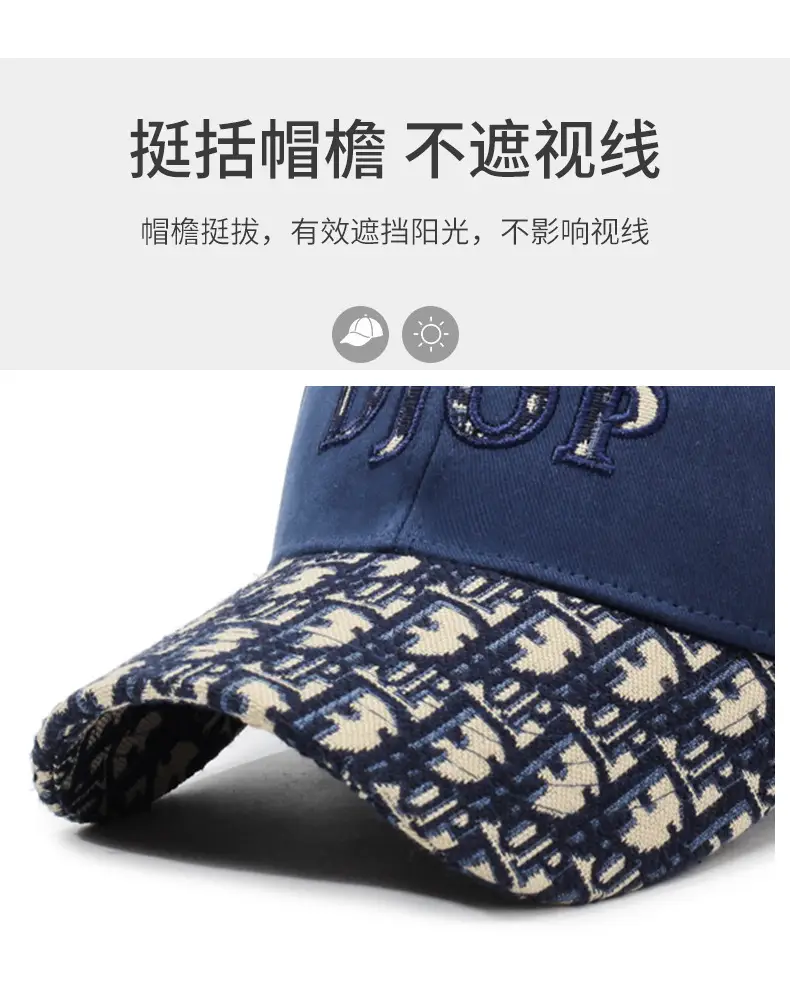 Women Embroidered Letter Baseball Cap Blue — feature 2