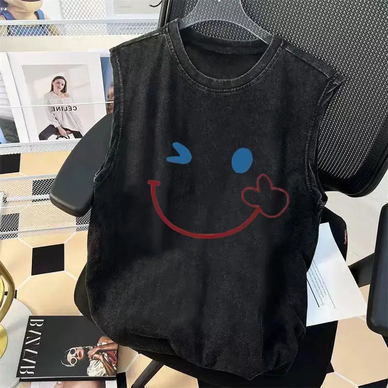 Cross-Border Ozone American Vest Boys Sleeveless T-Shirt Washed Cotton Summer Kidsren's Vest Retro Trendy Brand Top — feature 7