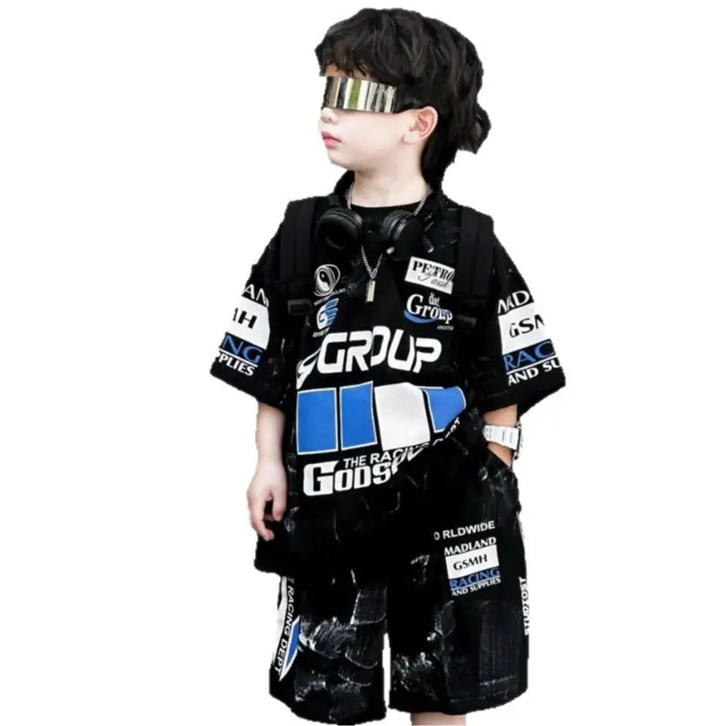 Boys Korean Style Cool Shorts Suit Five Point Two-Piece Set - Image 6