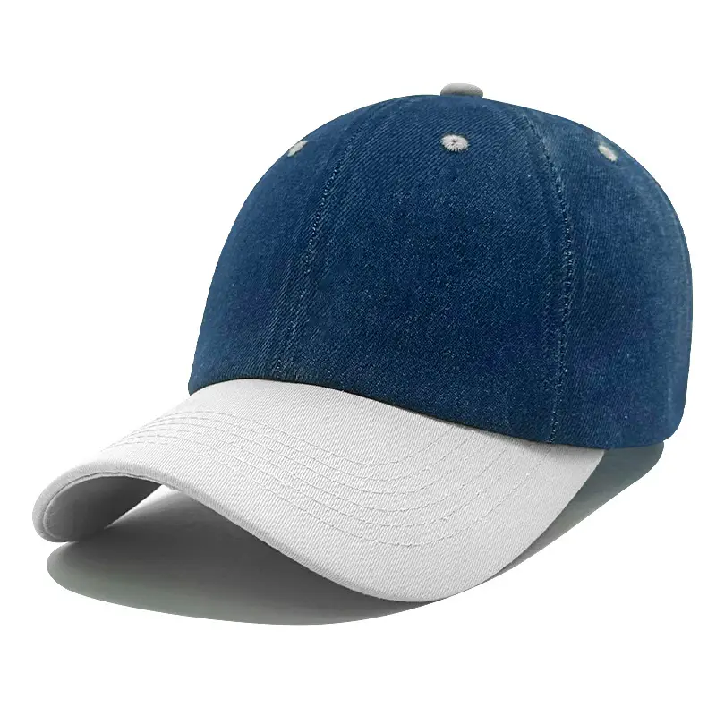 Women Blue Denim Baseball Cap Sun Visor - Image 2