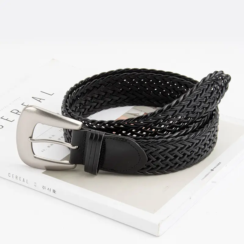 Black Cross-Border Women's Belt with Pin Buckle
