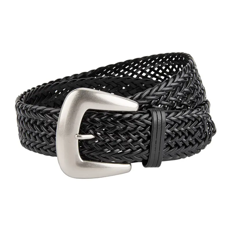 Black Cross-Border Women's Belt with Pin Buckle