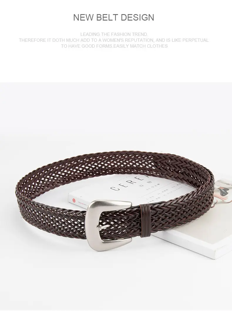 Black Cross-Border Women's Belt with Pin Buckle — feature 12