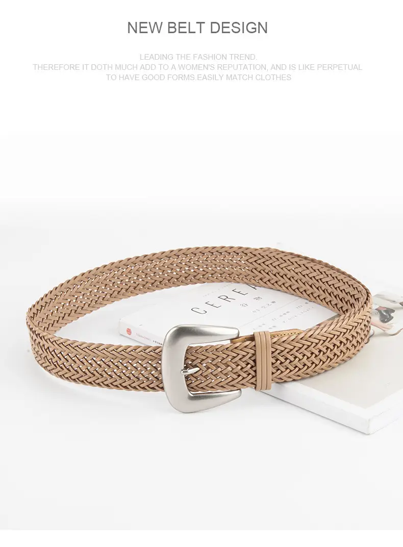 Black Cross-Border Women's Belt with Pin Buckle — feature 14