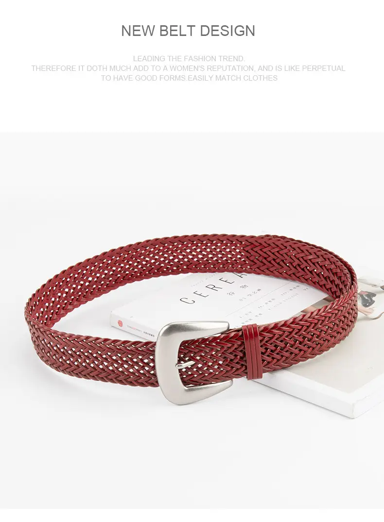 Black Cross-Border Women's Belt with Pin Buckle — feature 15