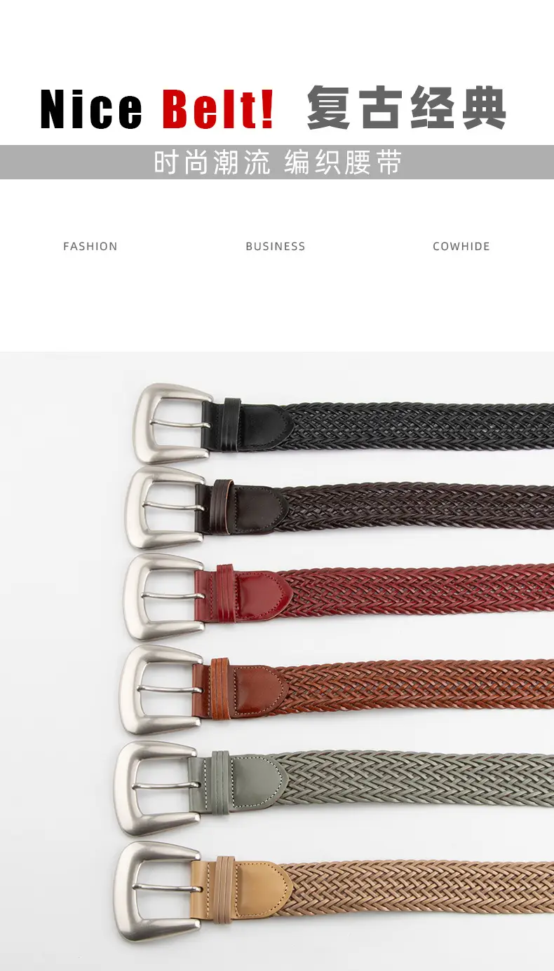 Black Cross-Border Women's Belt with Pin Buckle — feature 3