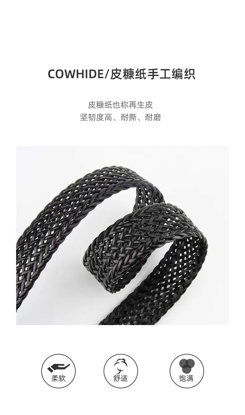 Black Cross-Border Women's Belt with Pin Buckle — feature 5