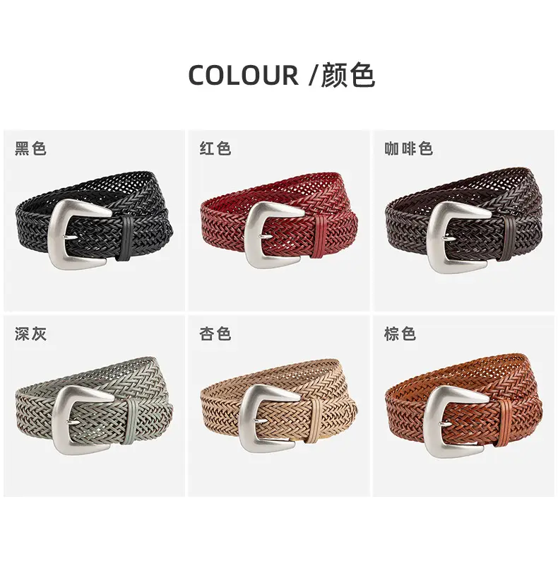 Black Cross-Border Women's Belt with Pin Buckle — feature 8
